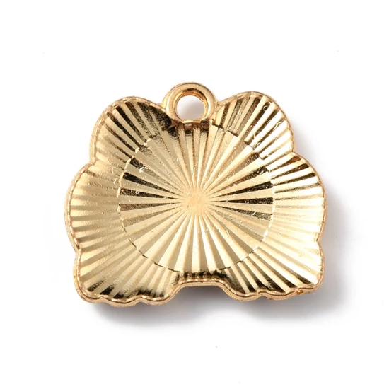 Medál - macska, fehér, világos arany 16x18.5x1.5mm