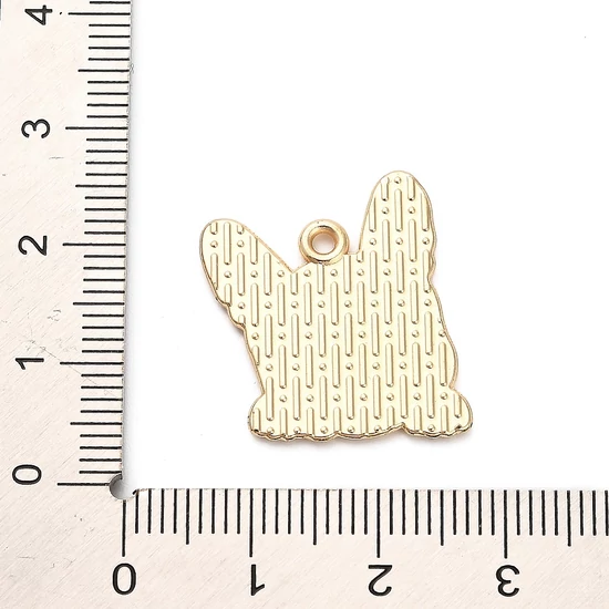 Medál - francia bulldog charm, fekete, 22.5x19x1mm