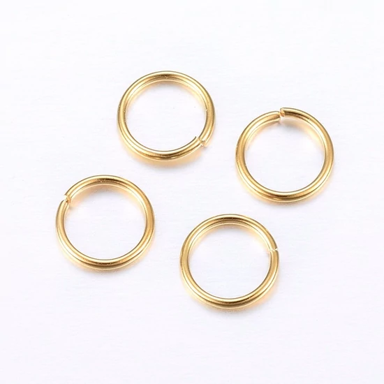 Karika, arany, nyitott, szimpla, 304 rozsdamentes acél, 5.5x0.8mm (10db)