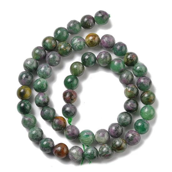 Ásvány, Természetes Rubin Zoisite, kerek, 8mm