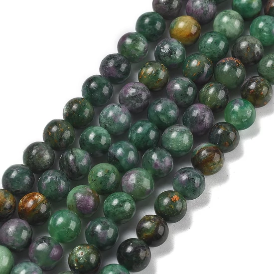 Ásvány, Természetes Rubin Zoisite, kerek, 8mm