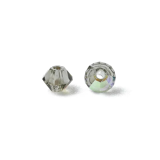 Preciosa® - Black Diamond AB, 4mm bicone/ rombusz gyöngy