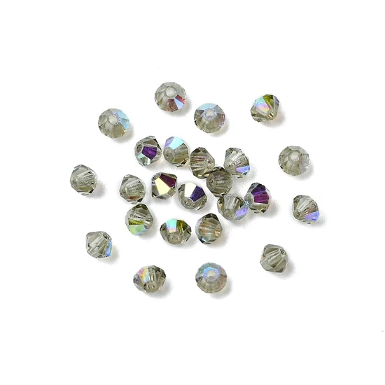 Preciosa® - Black Diamond AB, 4mm bicone/ rombusz gyöngy