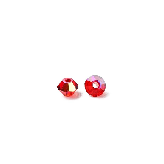 Preciosa® - 3mm - Siam AB, 3mm bicone/ rombusz gyöngy
