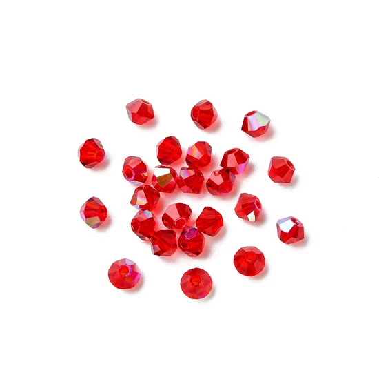 Preciosa® - 3mm - Siam AB, 3mm bicone/ rombusz gyöngy