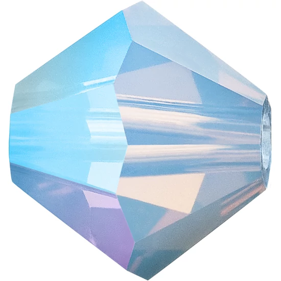 Preciosa® - Sapphire Opal AB, 4mm bicone/ rombusz gyöngy