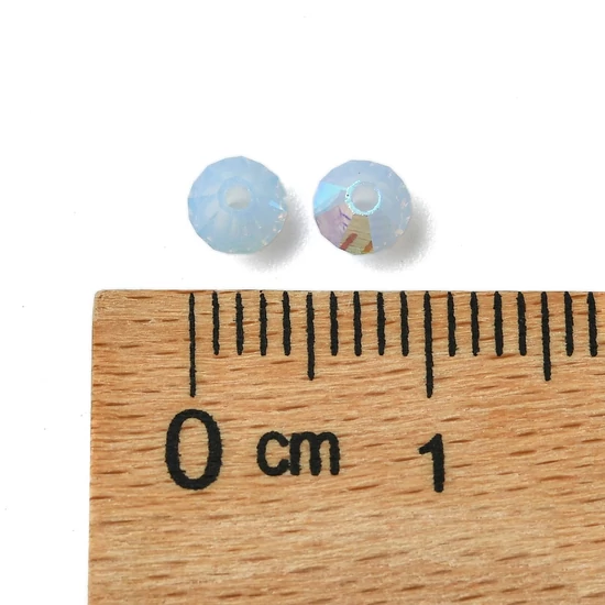 Preciosa® - Sapphire Opal AB, 4mm bicone/ rombusz gyöngy