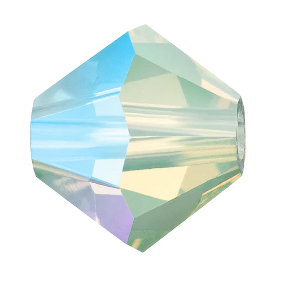 Preciosa® -Chrysolite Opal AB, 4mm bicone/ rombusz gyöngy