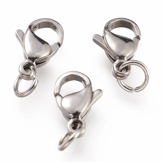 Kapocs - delfin - 11x7x3mm - szerelőkarikával - 304 Rozsdamentes Acél
