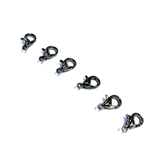 Ékszerkapocs - 10x6mm - Sötét Hematit (Fekete) színben