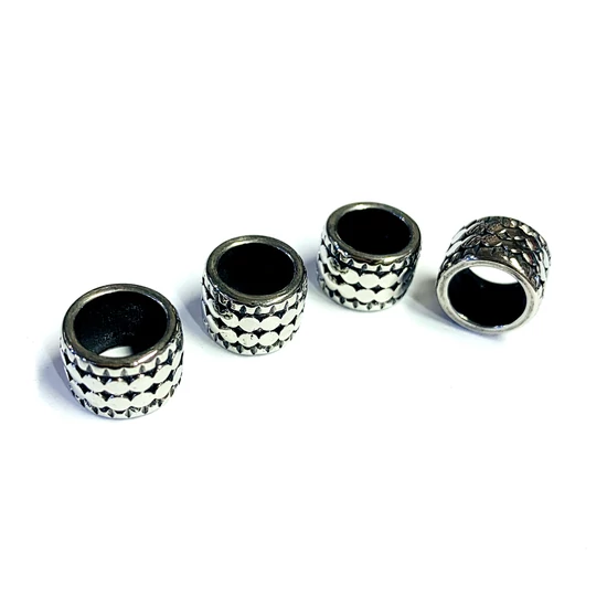 Köztes gyöngy - 12x8mm - nagy lyukú - antik ezüst színben - 304 Rozsdamentes Acél! 