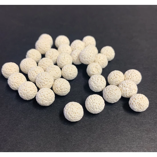Ásványgyöngy - 8mm – Parfüm láva – fúratlan fehér színben 