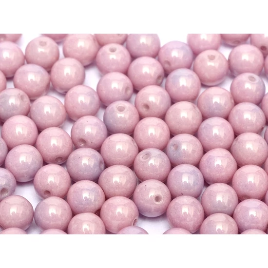 Cseh Préselt Gyöngy - 3 mm - CHALK WHITE LILA LUSTER - 14494