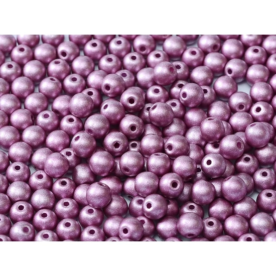 Cseh Préselt Gyöngy - 4 mm - Alabaster Metallic Lilac - 29428