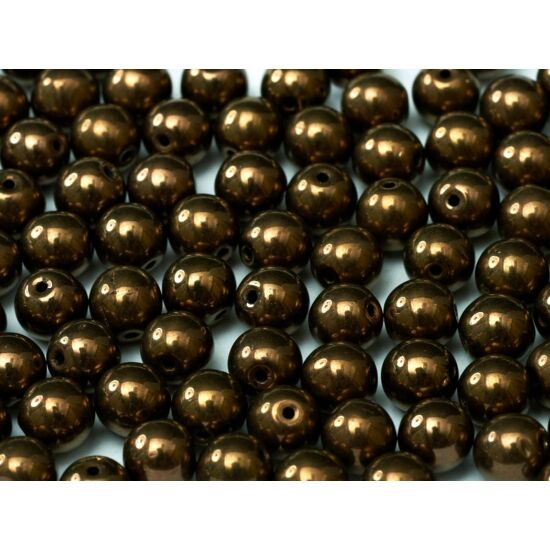 6mm Sötét Bronz színű, Cseh Préselt Golyó alakú gyöngy - 14415