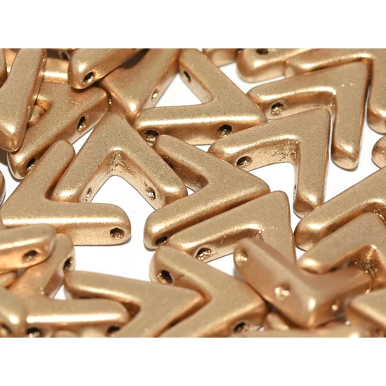 Ava - Cseh kézzel préselt 3 lyukú gyöngy - 10x4mm - Aztec Gold - 01710