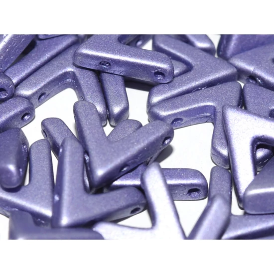 Ava - Cseh kézzel préselt 3 lyukú gyöngy - 10x4mm - ALABASTER METALLIC VIOLET - 