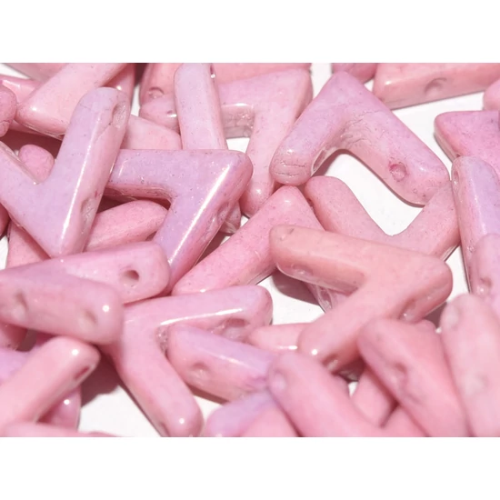 Ava - Cseh kézzel préselt 3 lyukú gyöngy - 10x4mm - CHALK WHITE LILA LUSTER - 03000/14494
