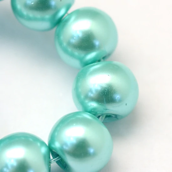 Tekla üveggyöngy - 3mm - Gyöngyház türkiz színben
