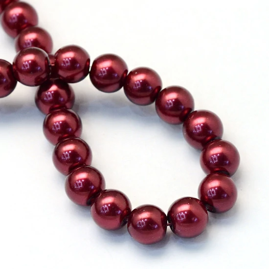 Baking Painted Pearlized Glass Pearl Round Bead Strands, Brown, 4~5mm
