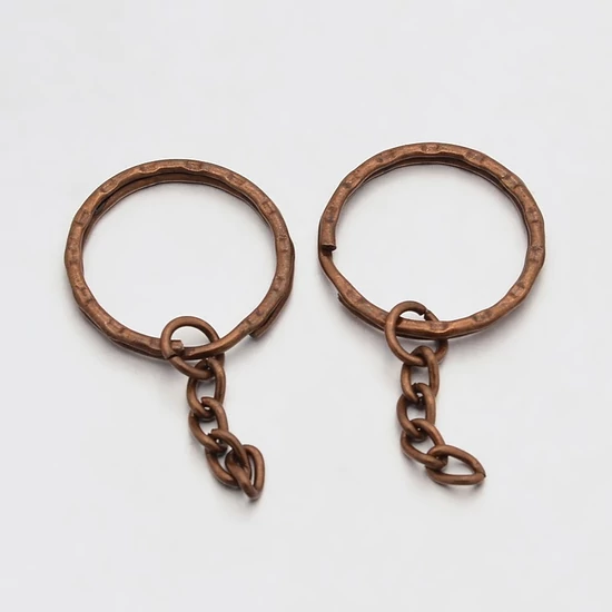 Kulcstartó karika - vörösréz színben - 25x3mm