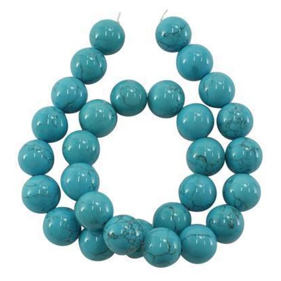 Ásványgyöngy - Szintetikus Türkiz - 12mm