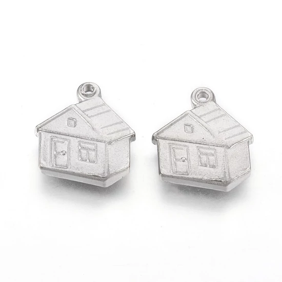 Medál - Ház, 201 rozsdamentes acél, 14x13x3mm