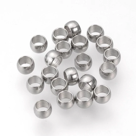 Köztes gyöngy - 304 rozsdamentes acél, távtartó, 3x2mm (10db)