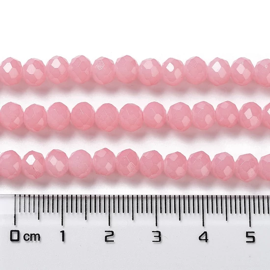 Csiszolt - üveggyöngy - 10x8mm - Csillogó rózsaszín - fánk alakú (10db) 