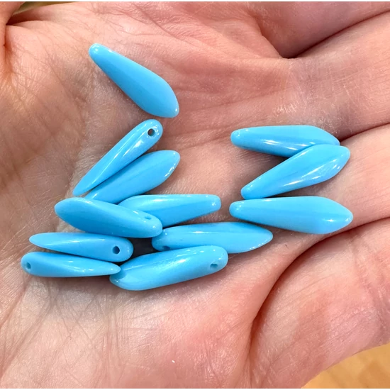 Lándzsa (szirom) Cseh préselt üveggyöngy - 5x16mm - Baby Blue - 1lyukú