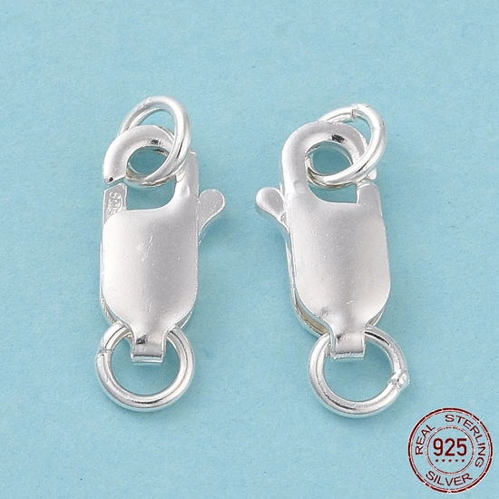 925 Sterling valódi ezüst - karabíner kapocs - 10x5x2.5mm