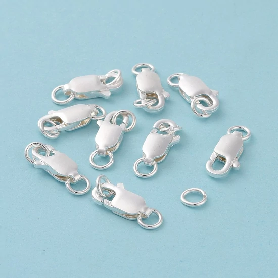 925 Sterling valódi ezüst - karabíner kapocs - 10x5x2.5mm