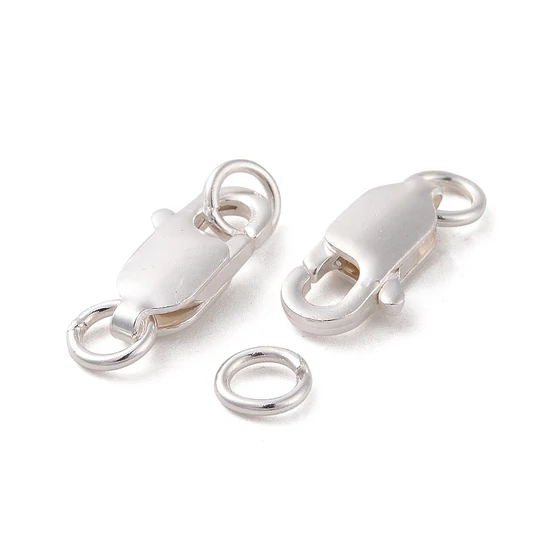 925 Sterling valódi ezüst - karabíner kapocs - 10x5x2.5mm