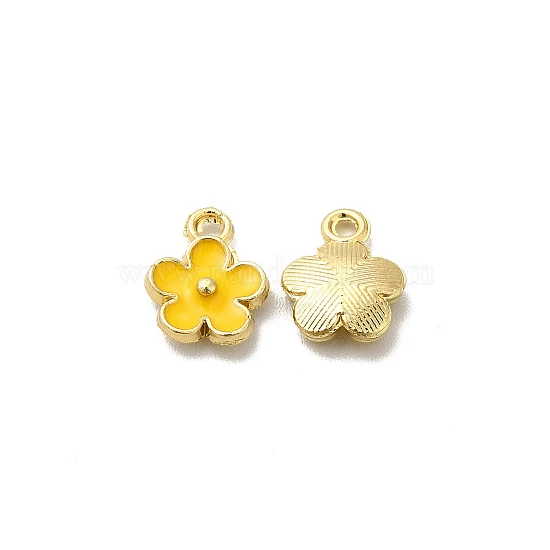 Medál - sárga szirmú virág - 15,5x14mm - halvány arany színekben