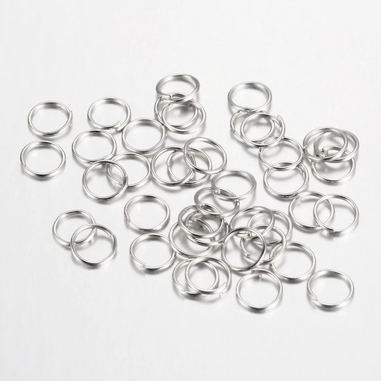  Karika - szerelőkarika -  8x0.7mm - Nyitott vas - platina ezüst színben -  nikkelmentes! (10db)
