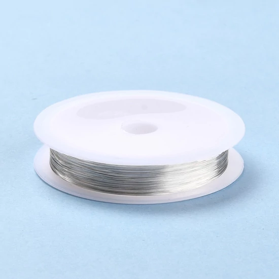 Drót - 0,6mm - vörösréz - platina ezüst színben