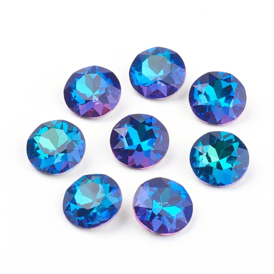 Kristály - 8mm - kerek - kaboson – bermuda blue