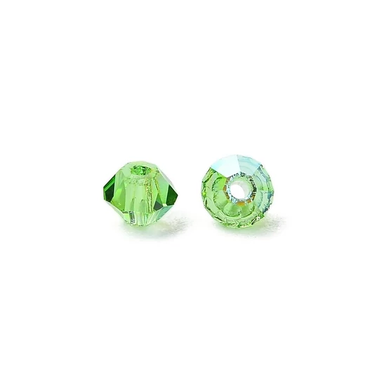 Preciosa® Crysta bicone gyöngy - Peridot Glitter, 3mm