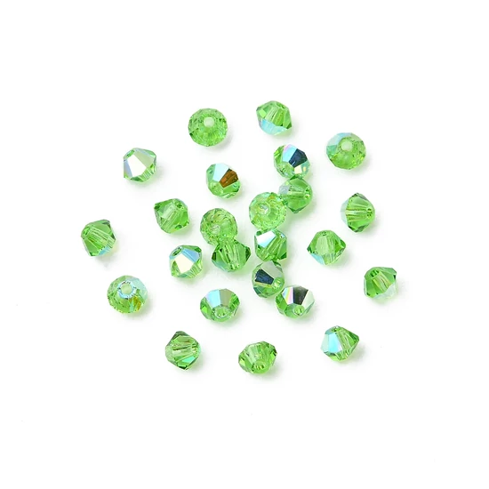 Preciosa® Crysta bicone gyöngy - Peridot Glitter, 3mm