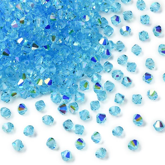 Preciosa® Crystal bicone gyöngy, Aqua Bohemica AB, 4mm