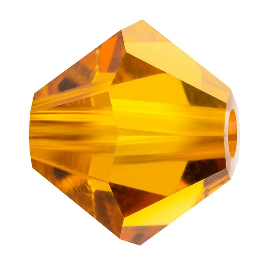 Preciosa® Crystal Beads, Czech Crystal, Bicone, Topaz, 6mm