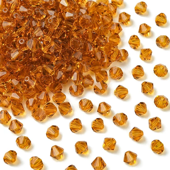 Preciosa® Crystal bicone gyöngy, Topaz, 6mm