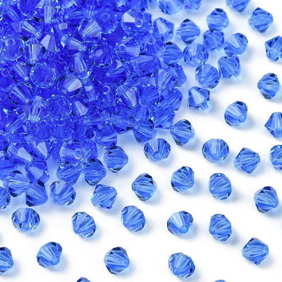 Preciosa® Crystal bicone gyöngy, Sapphire, 6mm