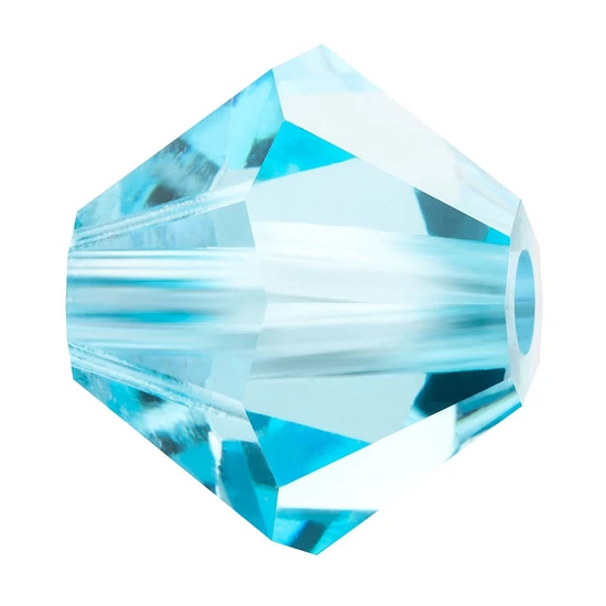 Preciosa® Crystal bicone gyöngy,  Aqua Bohemica, 6mm