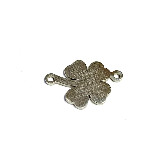 Medál - lóhere - 16x11mm - platina ezüst színben - 201 Rozsdamentes Acél!