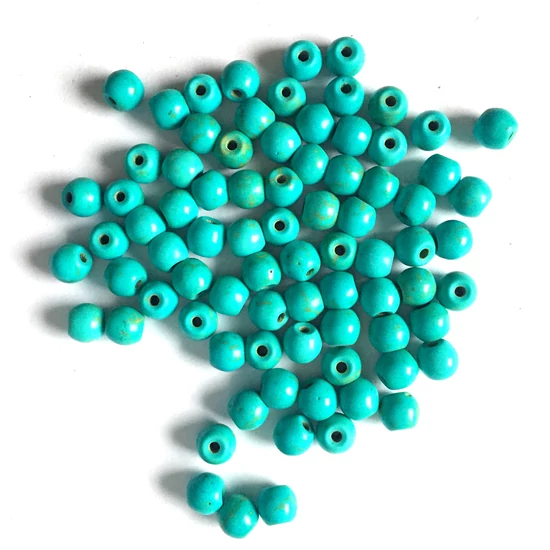 Ásványgyöngy - Szintetikus Türkiz - 6mm