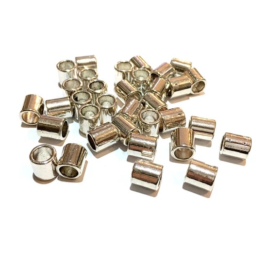 Köztes gyöngy - Henger alakú - 9x8mm - antik ezüst színben 