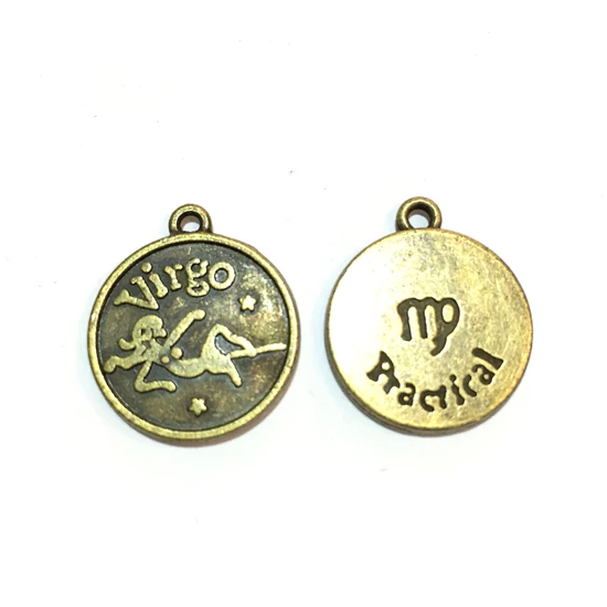 Medál -Szűz - Virgo - sárgaréz színben 