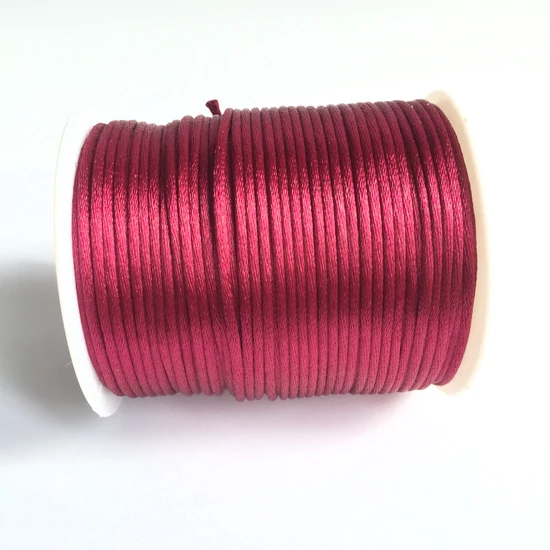 Szatén zsinór - burgundy színben - 3mm
