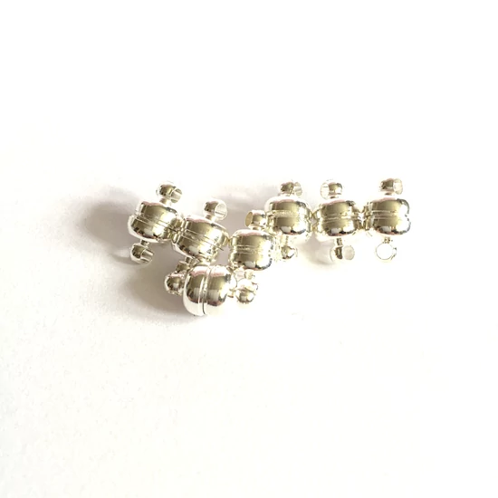 Mágnes - kapocs - 7x11mm - ezüst színű